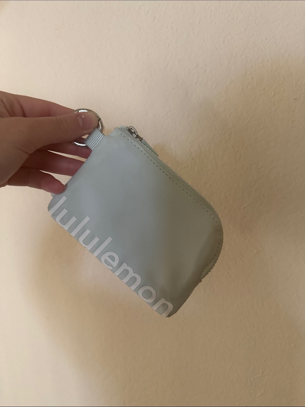 lululemon athletica Light Gray Mini Zip Pouch with Key Ring